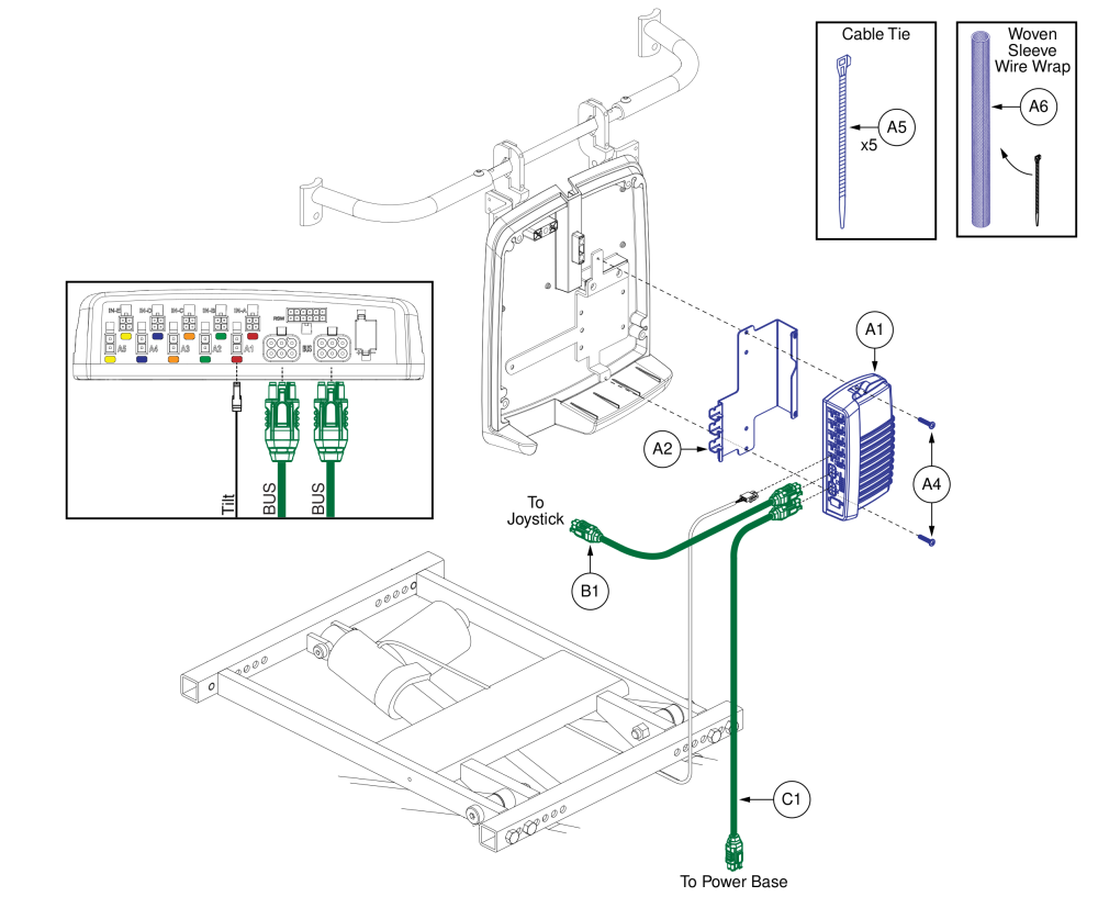 Q-logic 3 Aam, Tb Bariatric Tilt parts diagram