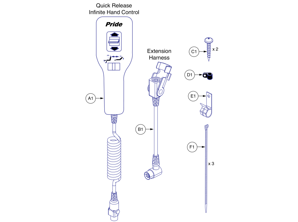 Toggle Hand Control, Standard Infinite Position, Eleasmb4086 parts diagram