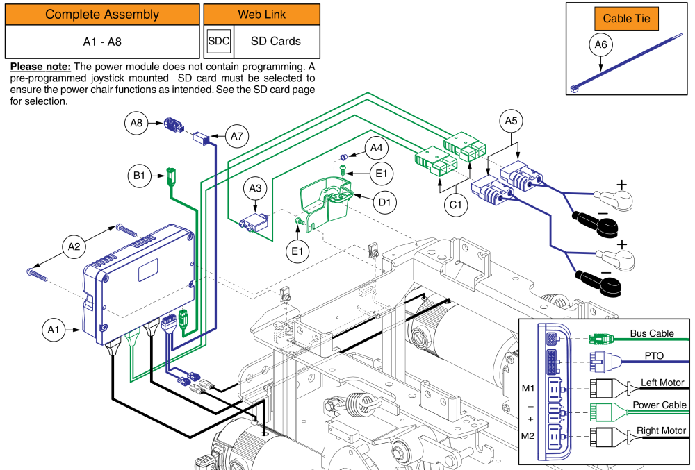 Ql3 Electronics, 7mph Accu-trac Motors, Std. Fenders, Q6 Edge 3 parts diagram