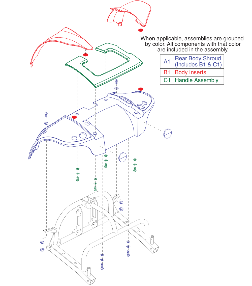 Rear Shroud, 4 Wheel, Gogo Sport parts diagram