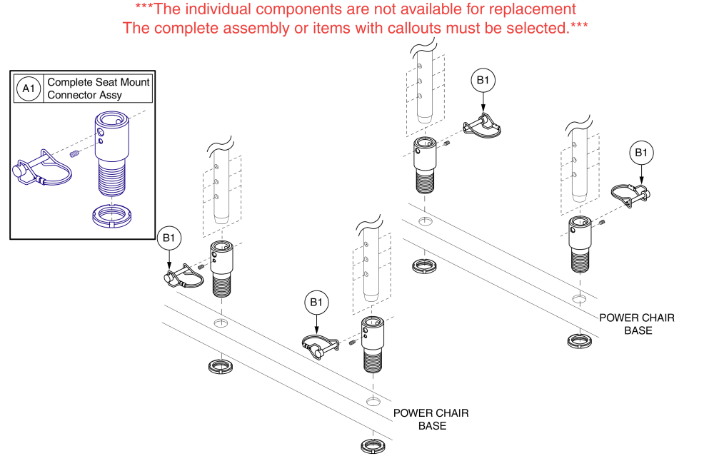 Seat Tower Mount Connector, Tb2 parts diagram