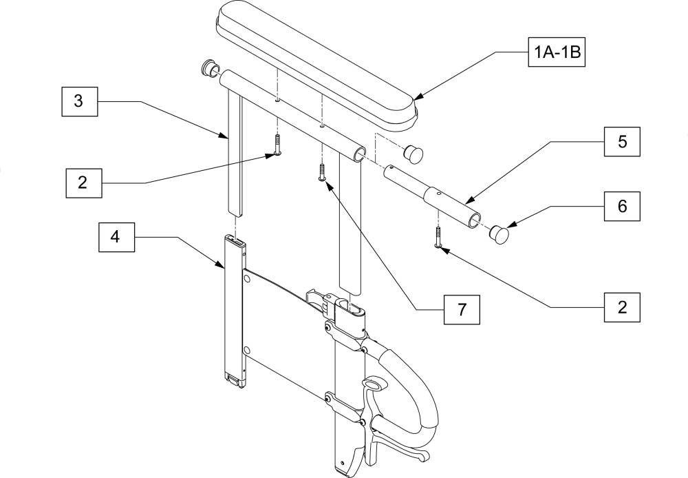Dual Post Armrest (transfer) parts diagram