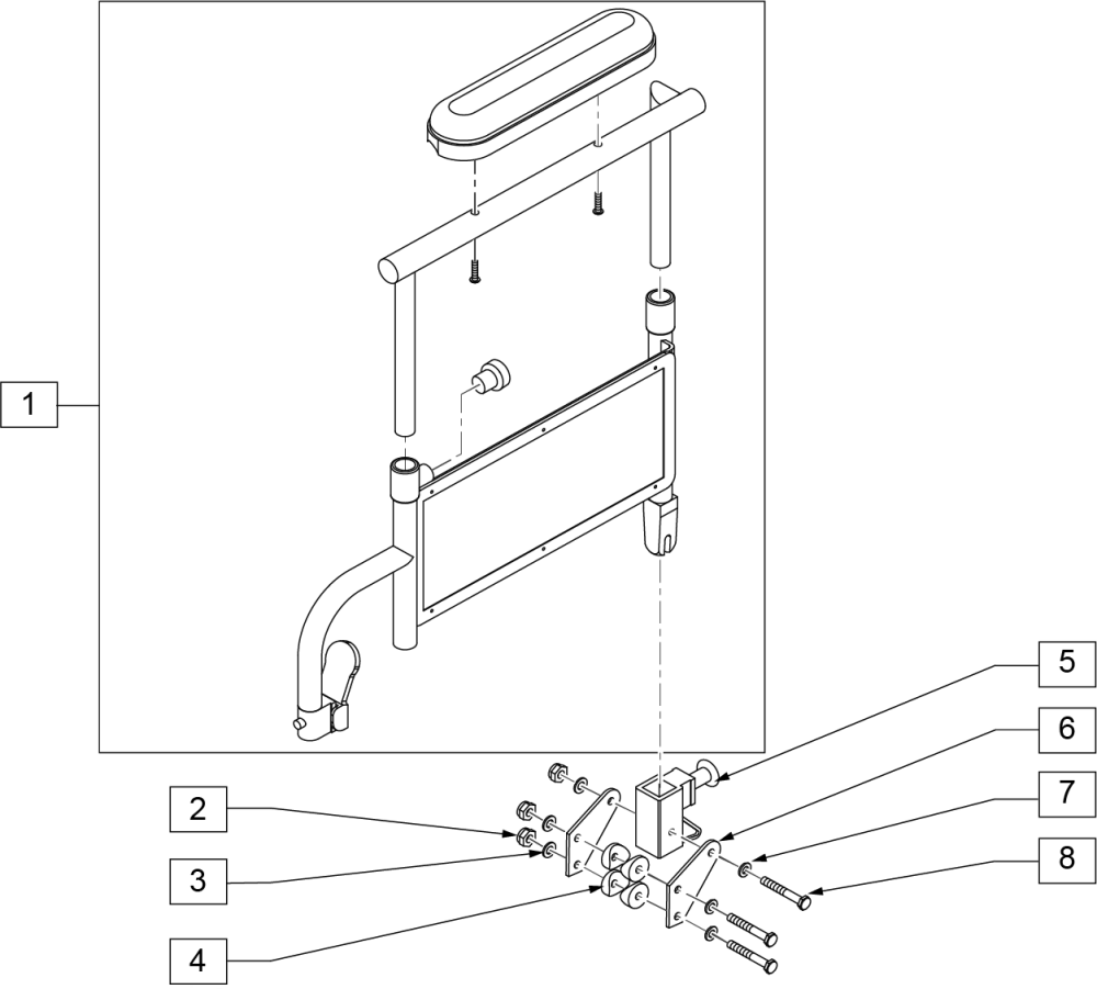 Height-adjustable Armrest Desk Padded (4000) parts diagram