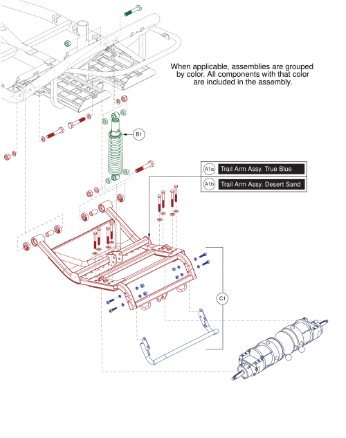 Trail Arm Assy parts diagram