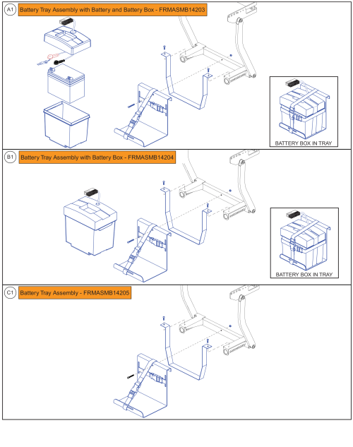 Articulating Vent Tray Battery Trays parts diagram