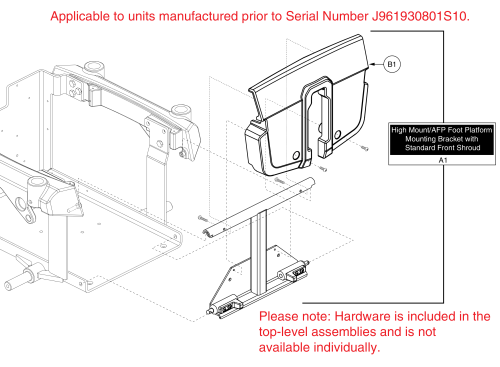 High Mount / Afp Battery Access Bracket W/shroud, Q6000z parts diagram