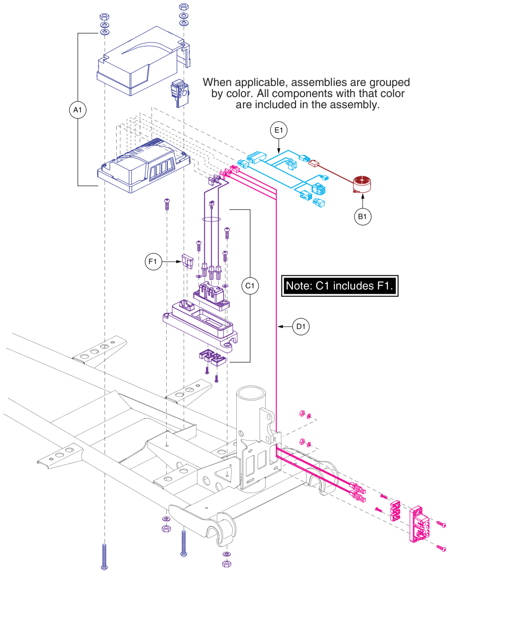 Controller Electronics, R Series, Gogo Sport parts diagram