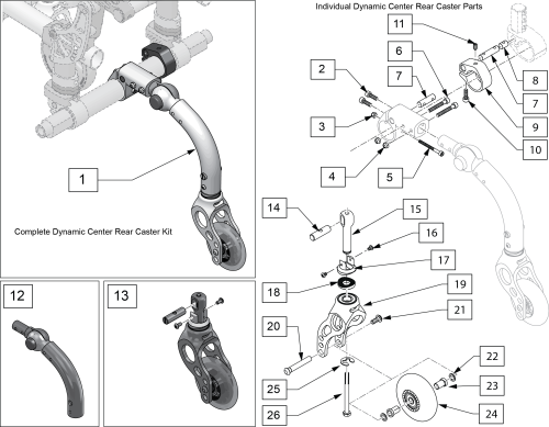 Dynamic Center Rear Caster parts diagram