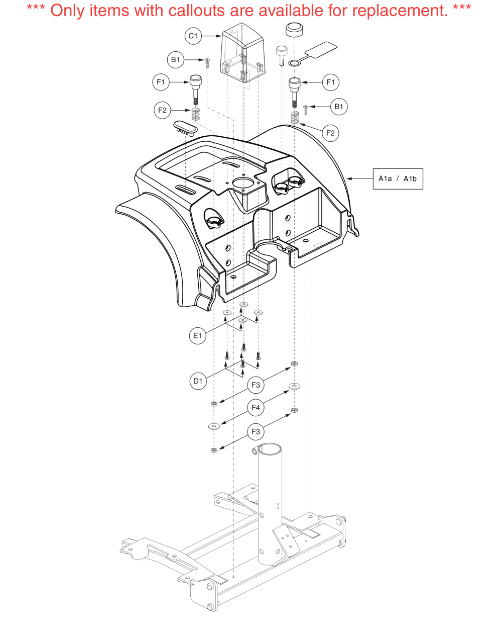 Rear Shroud Assy, Vsi, Go-chair / Z-chair parts diagram