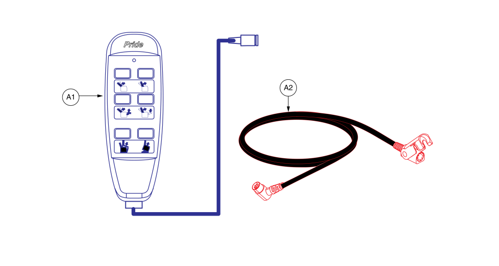 6-button Hand Control, Eleasmb7120009 parts diagram