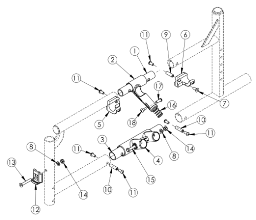 Catalyst 4 Side Frame Assembly - Open Seating (seating System) parts diagram