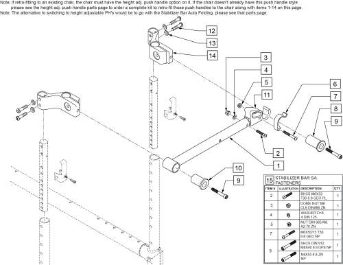 Stabilizer Bar Swing Away parts diagram