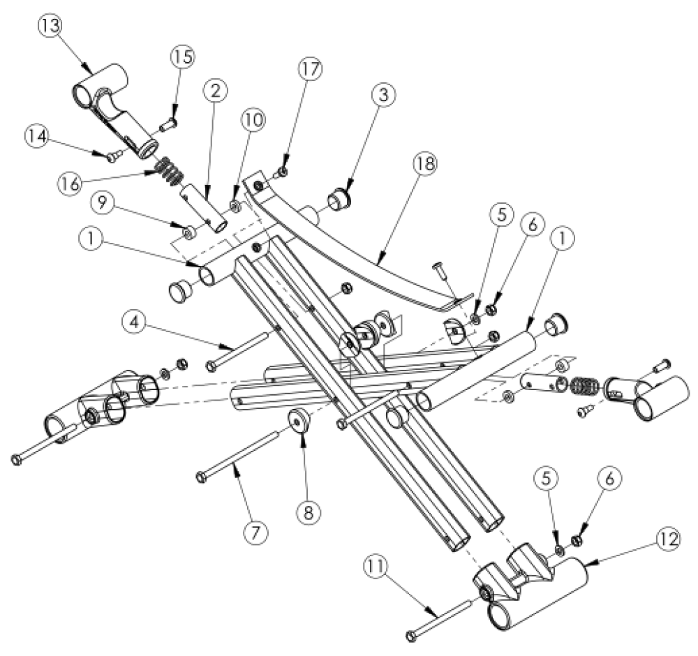 Catalyst 5 Cross Braces - Open Seating (seating System) parts diagram