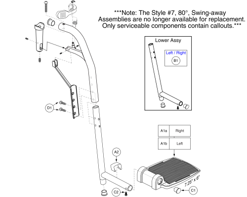 80° Style #7 Swing-away W/7.25