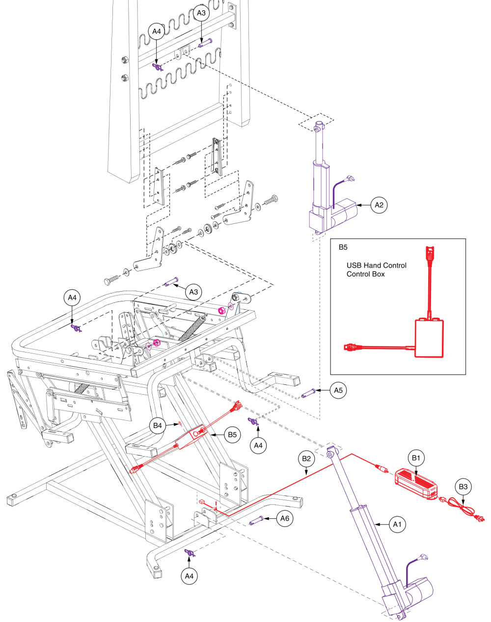 Nm3001, Nm1650, Usb, Dual Motor Lift Chair parts diagram