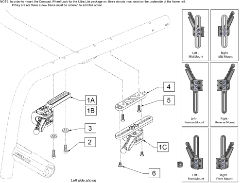 Compact Wheel Lock - Direct Mount parts diagram