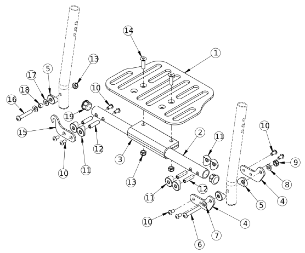 Catalyst 5 Footplates - One Piece Flip Up parts diagram