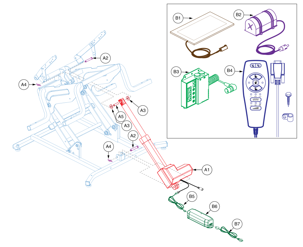 Okin Emc, Lift Motor Deluxe Heat And Massage parts diagram
