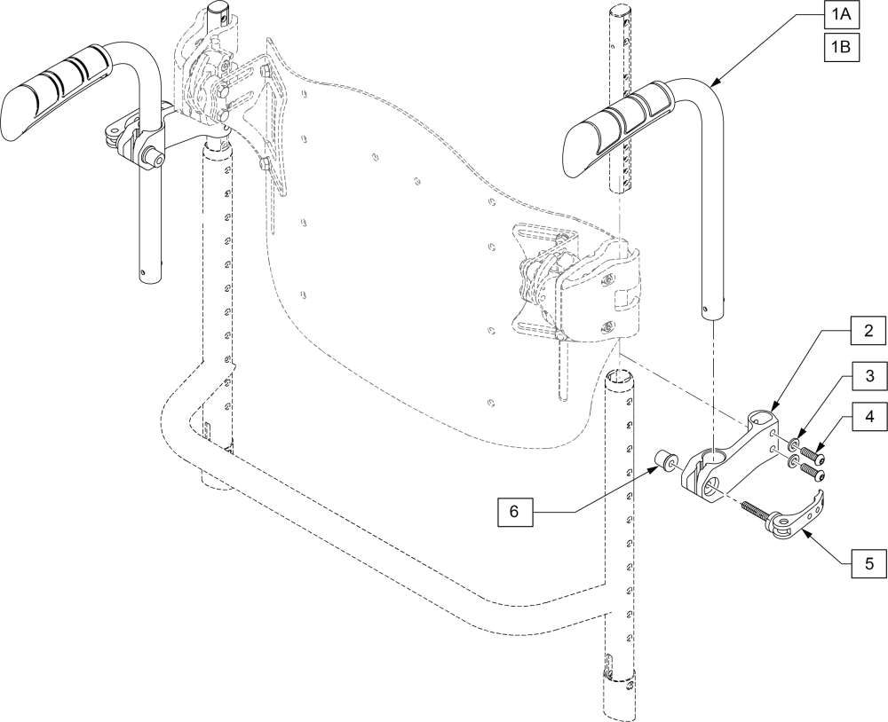 Telescoping Push Handles For Jay Back parts diagram
