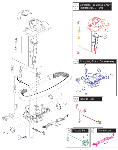 Console W/delta Tiller Assy. parts diagram