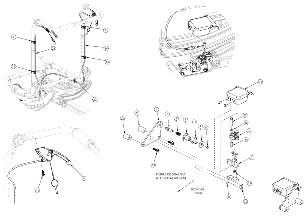 Focus Cr Dual Hand Tilt Mechanism Adjustable Height With Adjustable Handle Back parts diagram