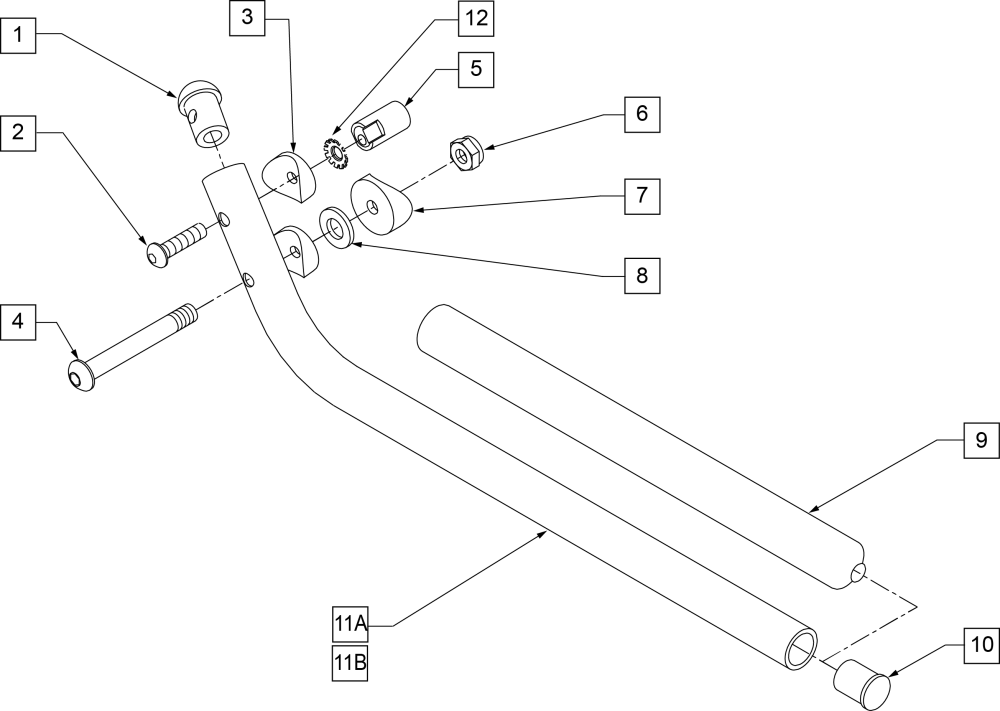 Flip-up Armrest parts diagram