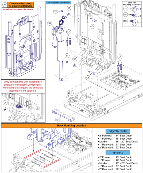 Recline Back Assembly, Tru Balance® 4 parts diagram