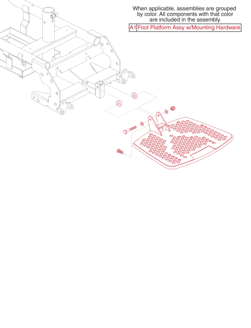 Jazzy Sport Foot Platform W/ Mounting Hardware parts diagram