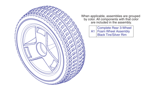 Rear Wheel Assy, 3 Wheel, Gogo Sport parts diagram