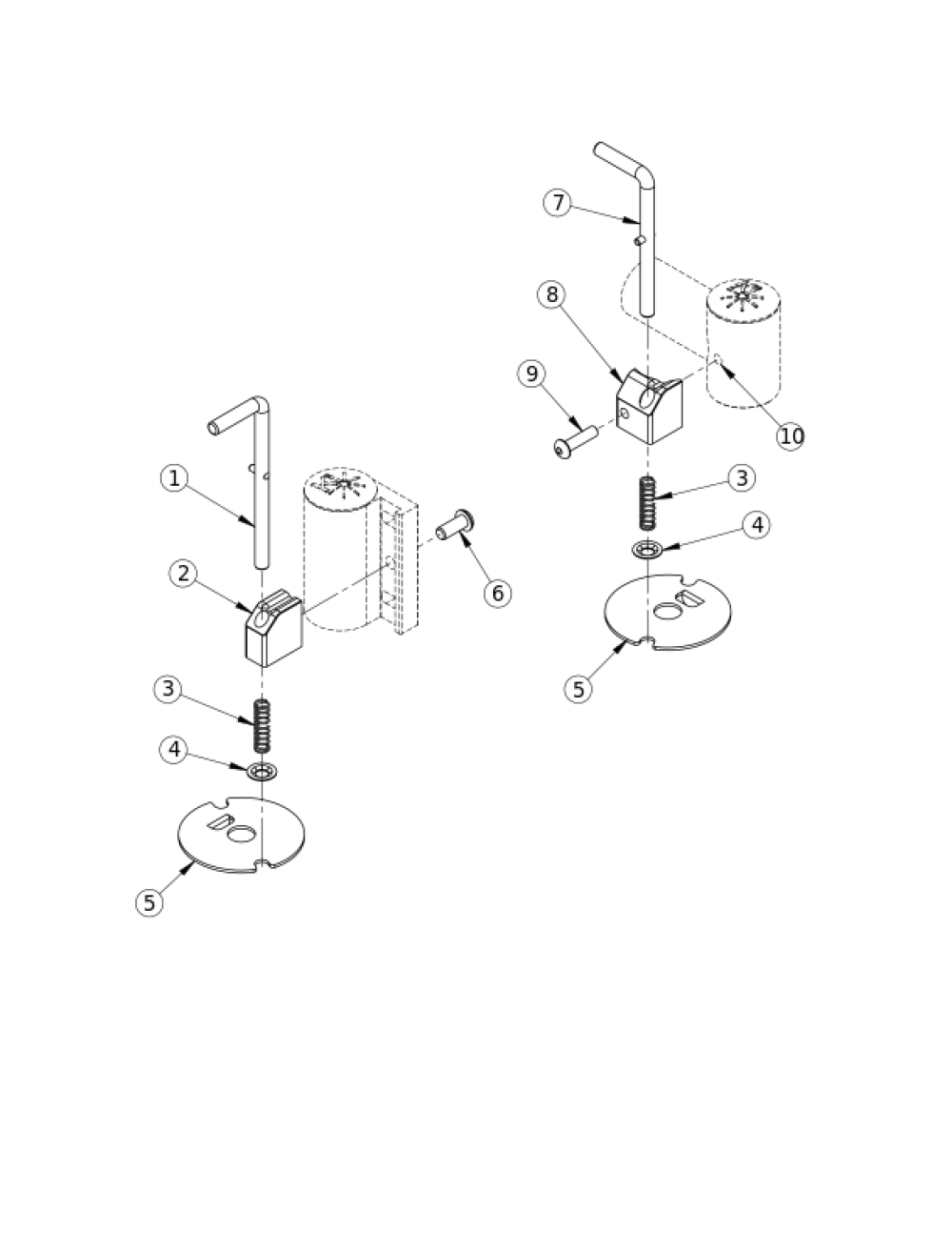(discontinued) Caster Pin Locks parts diagram