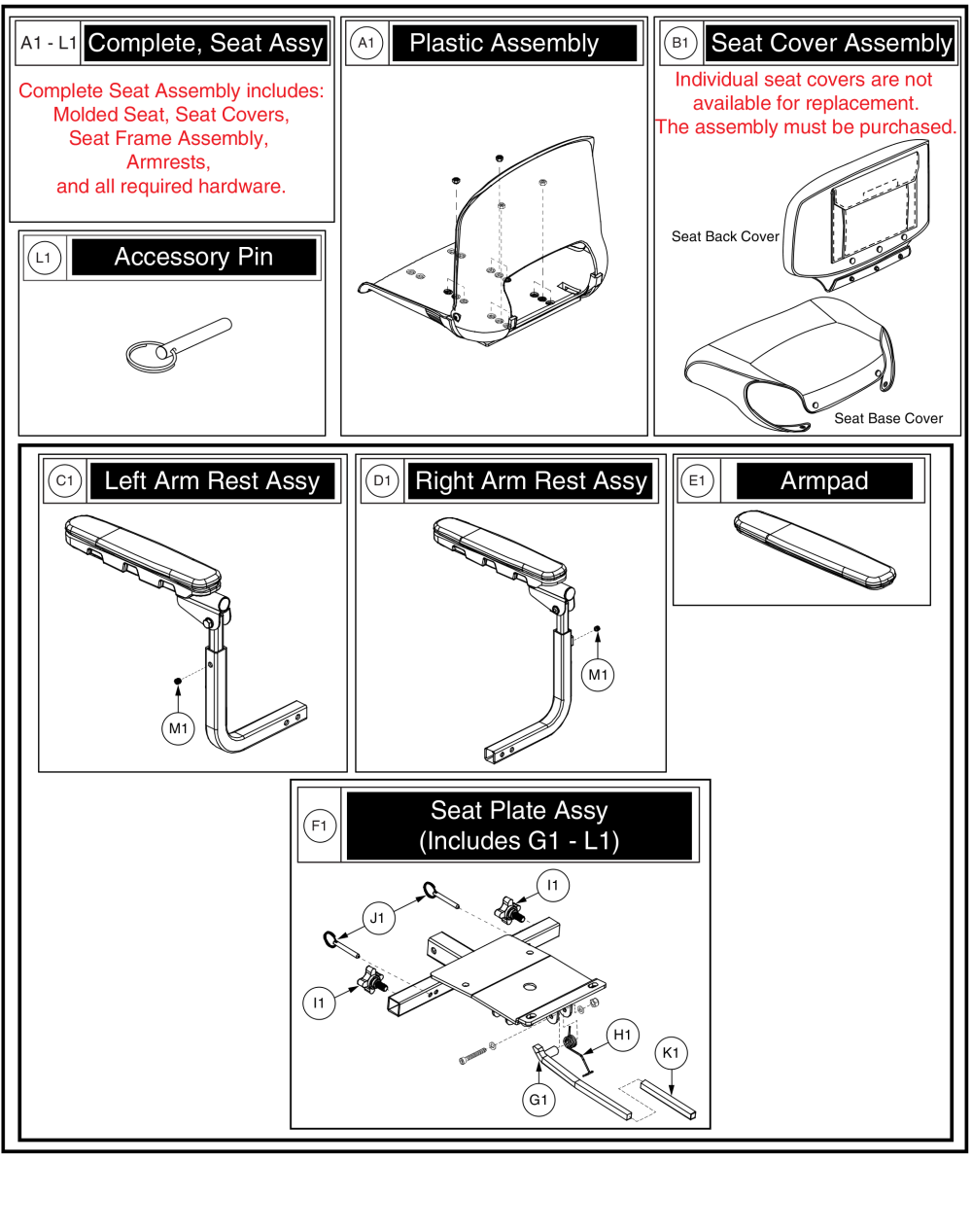 Seat Assy, Molded Plastic, 20