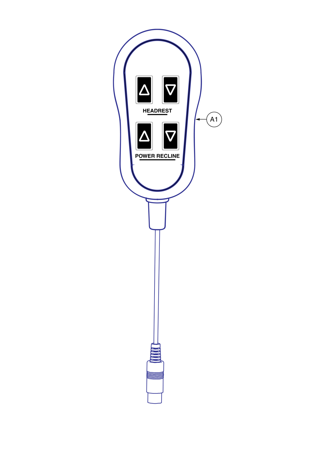 Hand Control, 4-button, No Keylock, No Logo parts diagram