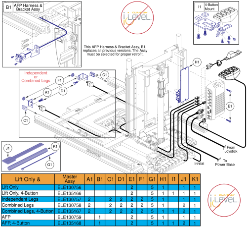 Lift Only Hardware, Q-logic 2 - Reac Lift / Non I-level parts diagram