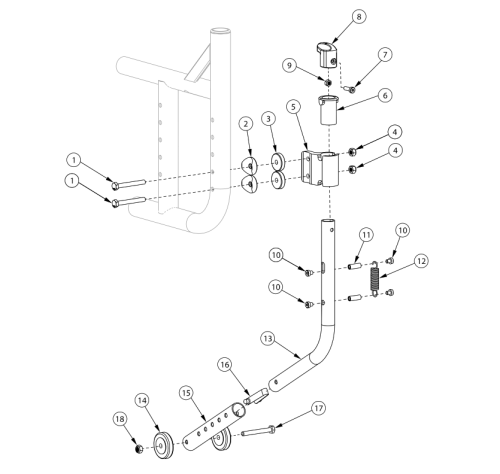 Catalyst 5 Swing-in Anti-tip parts diagram