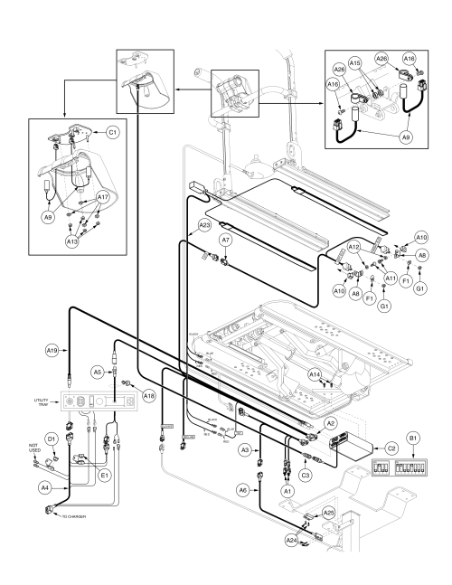 Tb1 Tilt, Switch-it Tilt, Elevate, Combined Legs Thru Attendant Pod parts diagram