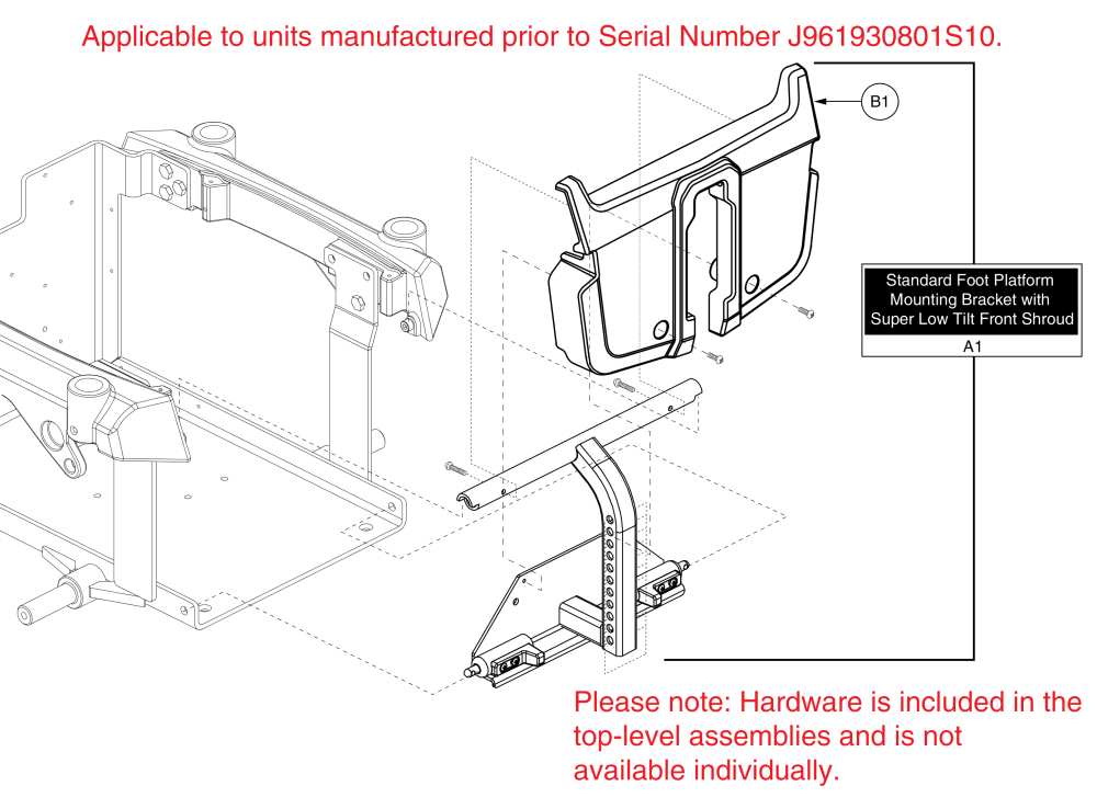 Super Low Tilt Battery Access Bracket W/shroud, Q6000z parts diagram