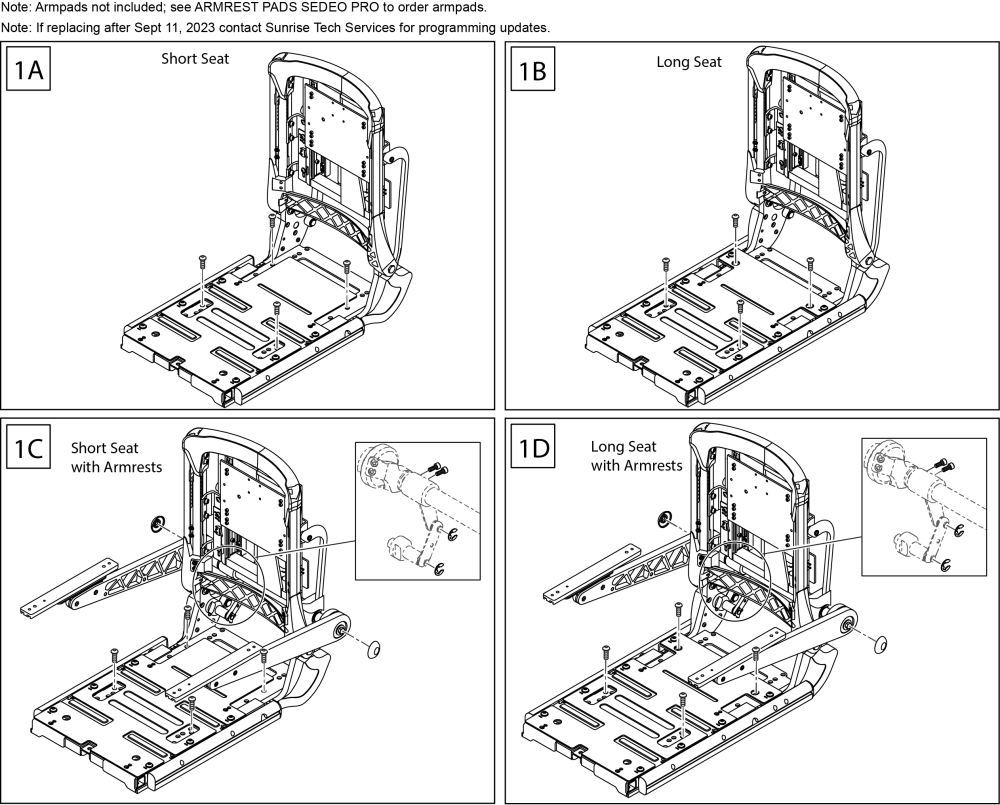 Pro Seating Complete Assemblies Power Recline Anti Shear parts diagram