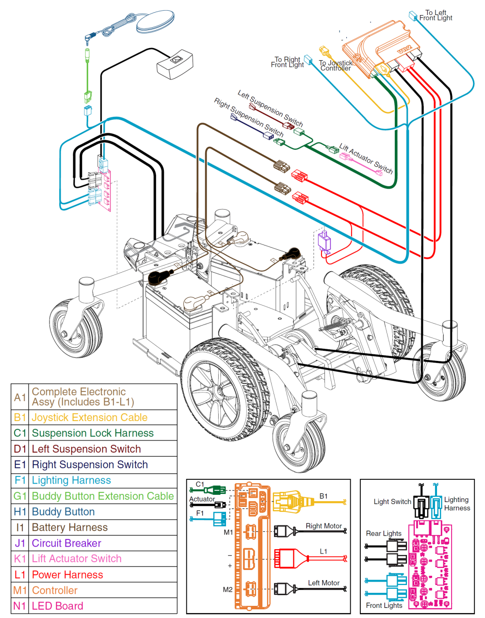 Vr2 Electronics Assy, Jazzy Air parts diagram