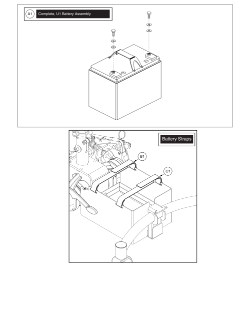 U1, Batteries parts diagram