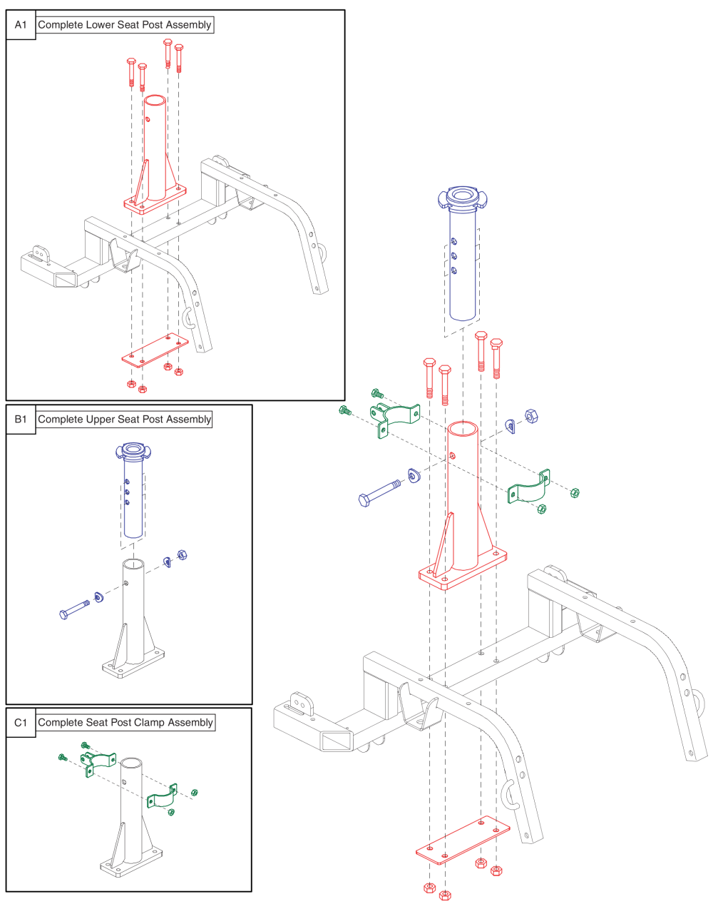 Seat Post Assembly, Version 2 parts diagram