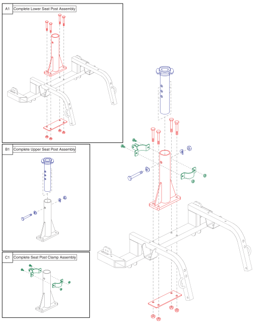 Seat Post Assembly, Version 2 parts diagram