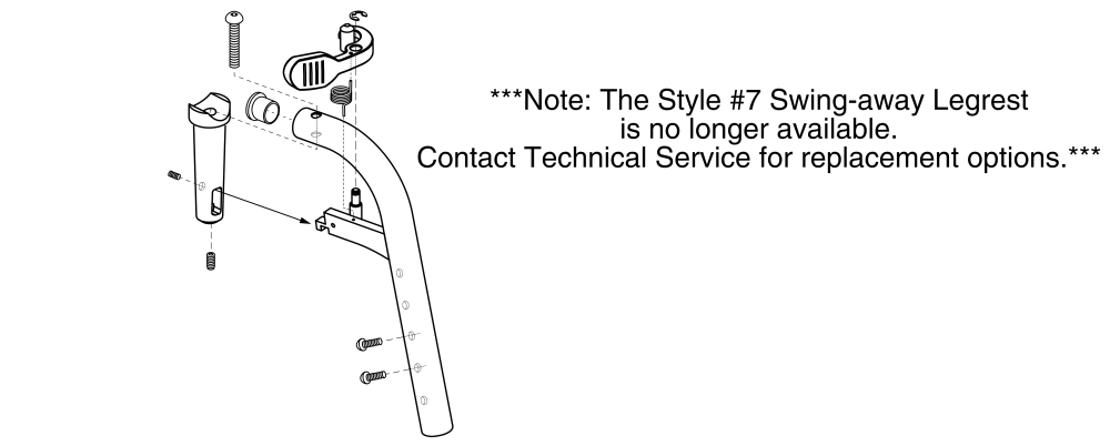 70° Style #7 Swing-away Upper parts diagram