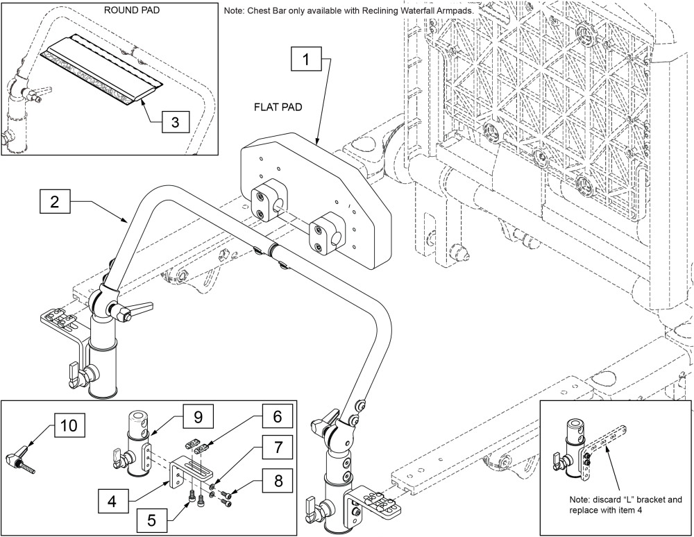 Up Sedeo Pro Advanced Chest Bar parts diagram