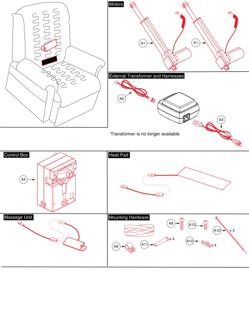 Gl358xl_heat And Massage parts diagram