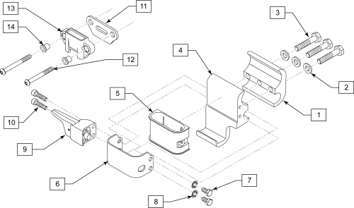 Fixed Dual Post Non Transfer Armrest Receiver parts diagram