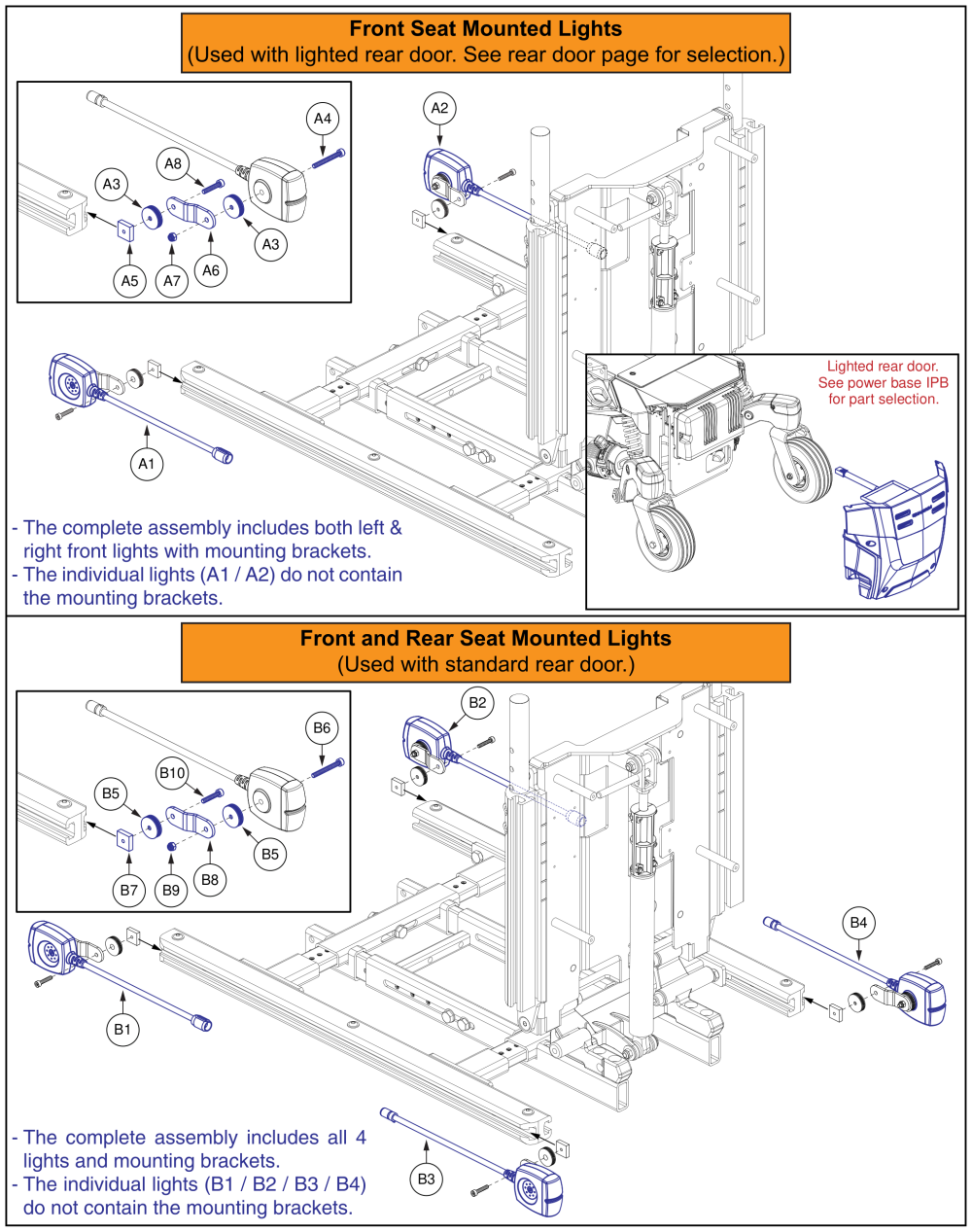 Q6 Edge 3 Stretto Config. Light Assy, Tb3 / Flex Seating parts diagram