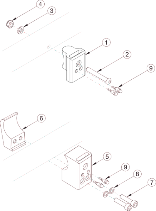 Rigid Side Guard Receiver - Color Anodized parts diagram