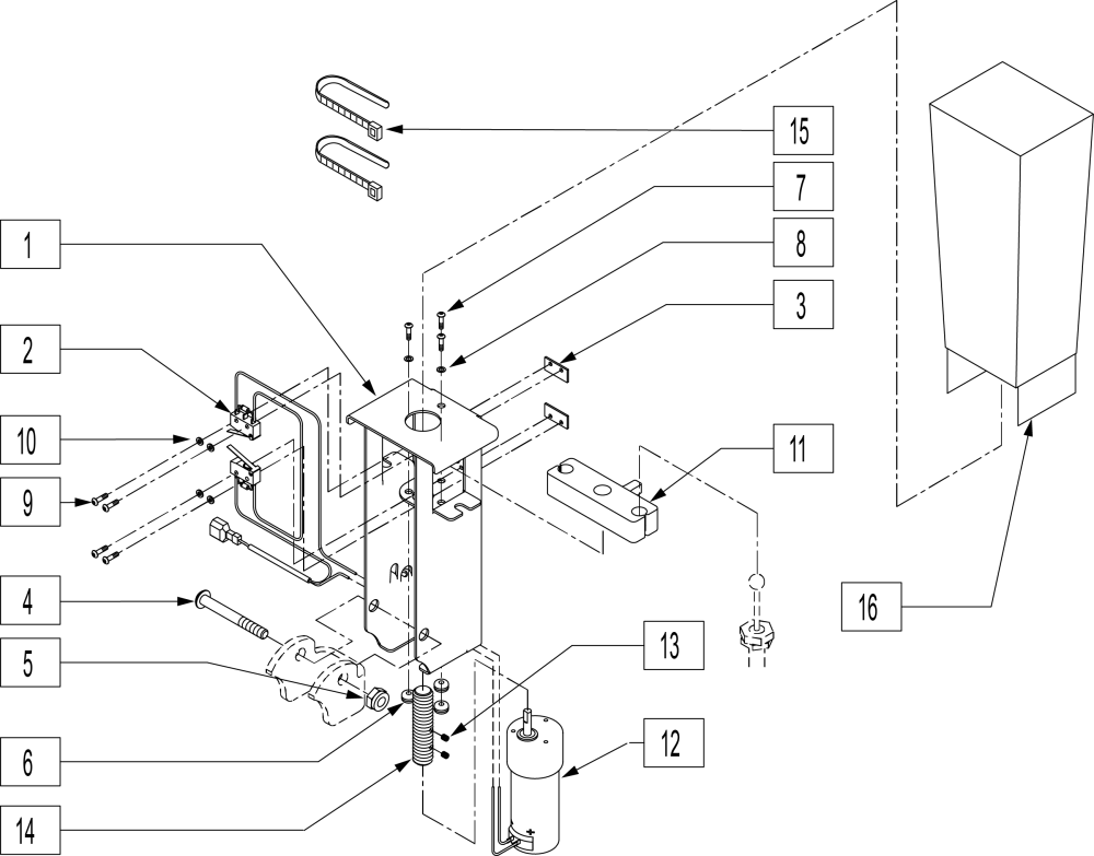 Anti-tip Lock-out Mech S636 & S646 parts diagram