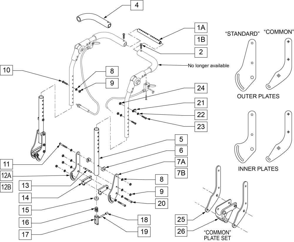 Hgt Adj Backrest W/ Adj Stroller Handle (s/n Prefix Cgt) parts diagram