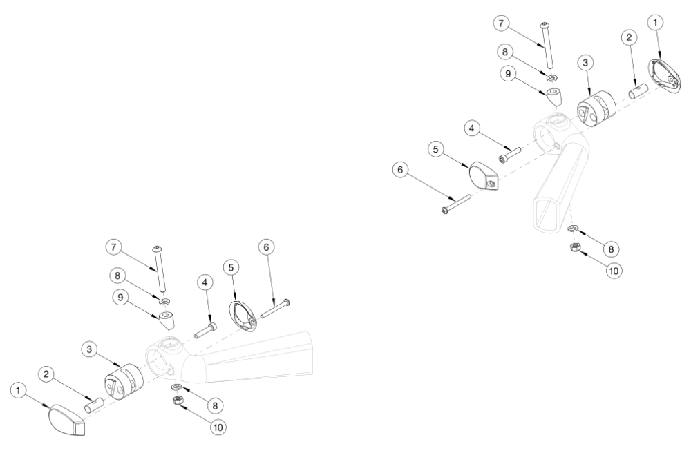 Rogue2 / Rogue Xp Caster Mount parts diagram